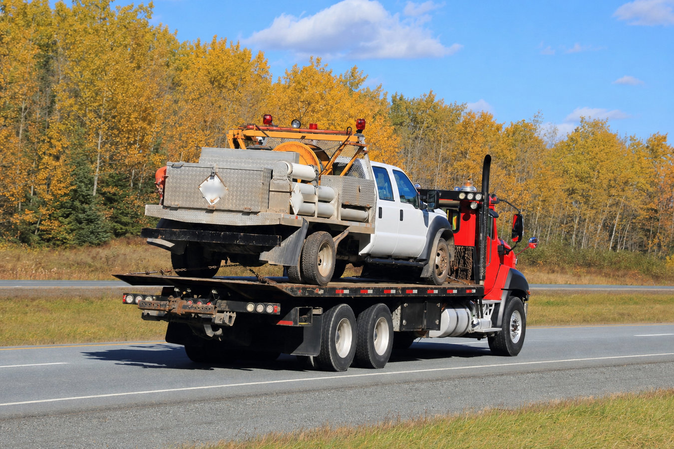 Heavy equipment and machinery towing